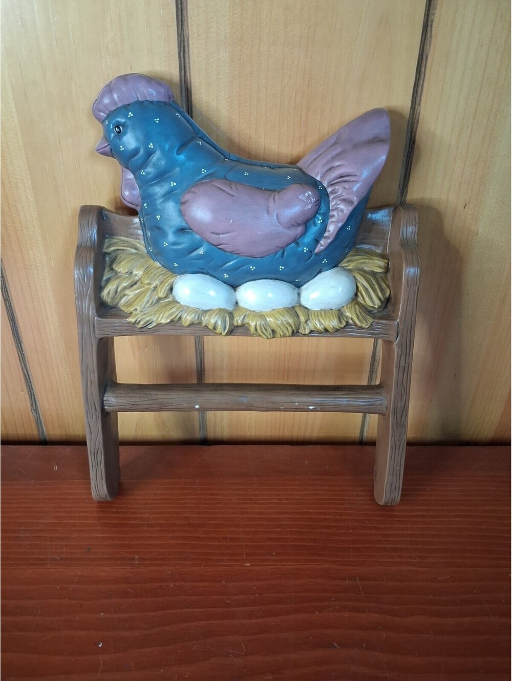 Ceramic Chicken Nest of Eggs Towel Holder Wall Hanging Kitchen Decor Farmhouse
